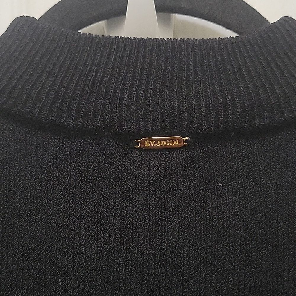 St John Sport Knit Mock Neck Sweater Marie Gray (SZ P) - Picture 6 of 12